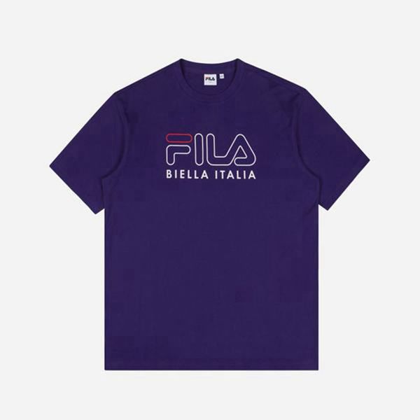 Camisetas Fila Mulher Roxo - Fila 3D Logo S/S Portugal Lisboa,LRZA-79043